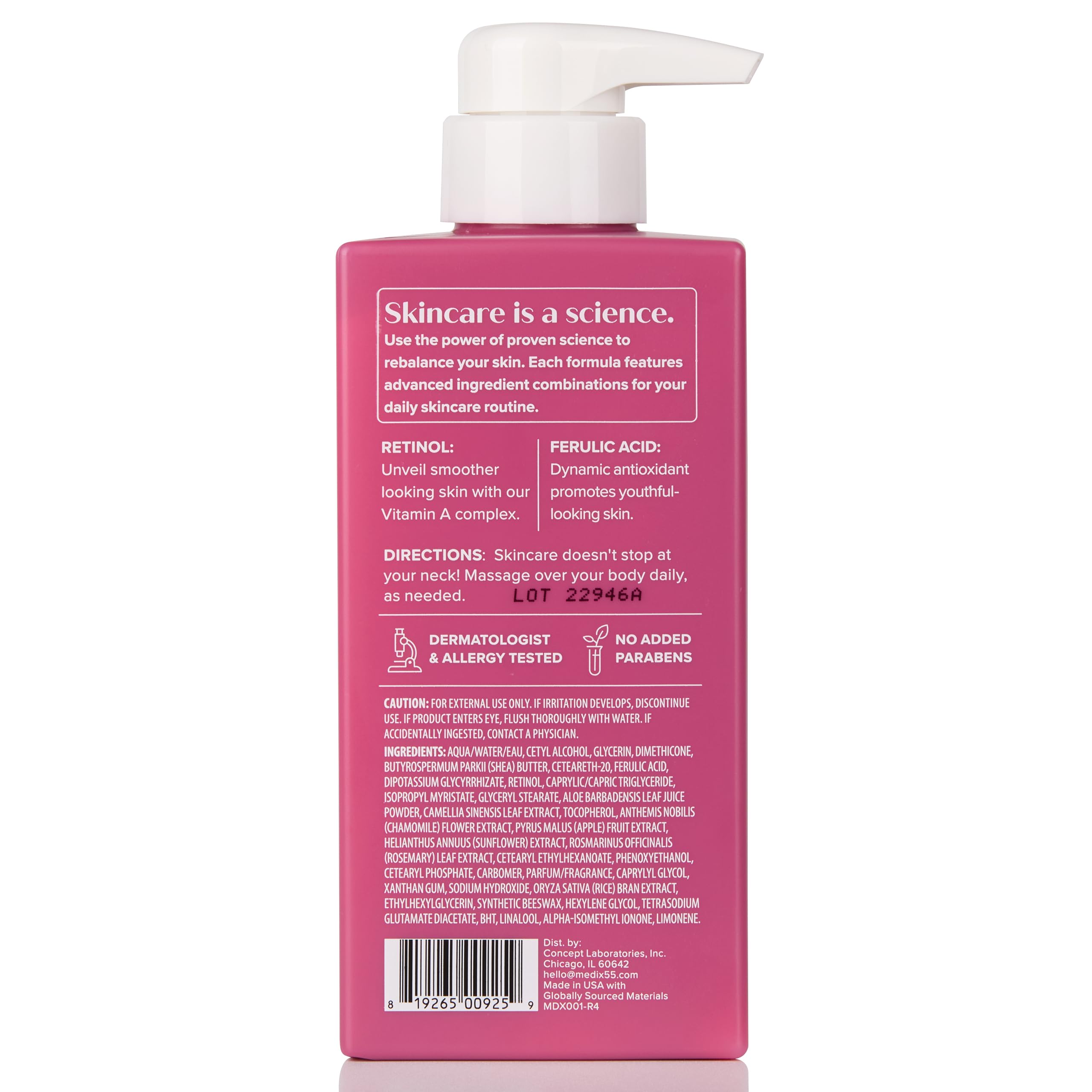 Medix 5.5 Skin-care routine shot conveys daily moisturization for face and body