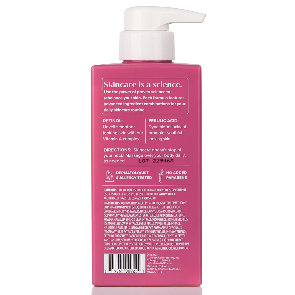 Medix 5.5 Skin-care routine shot conveys daily moisturization for face and body