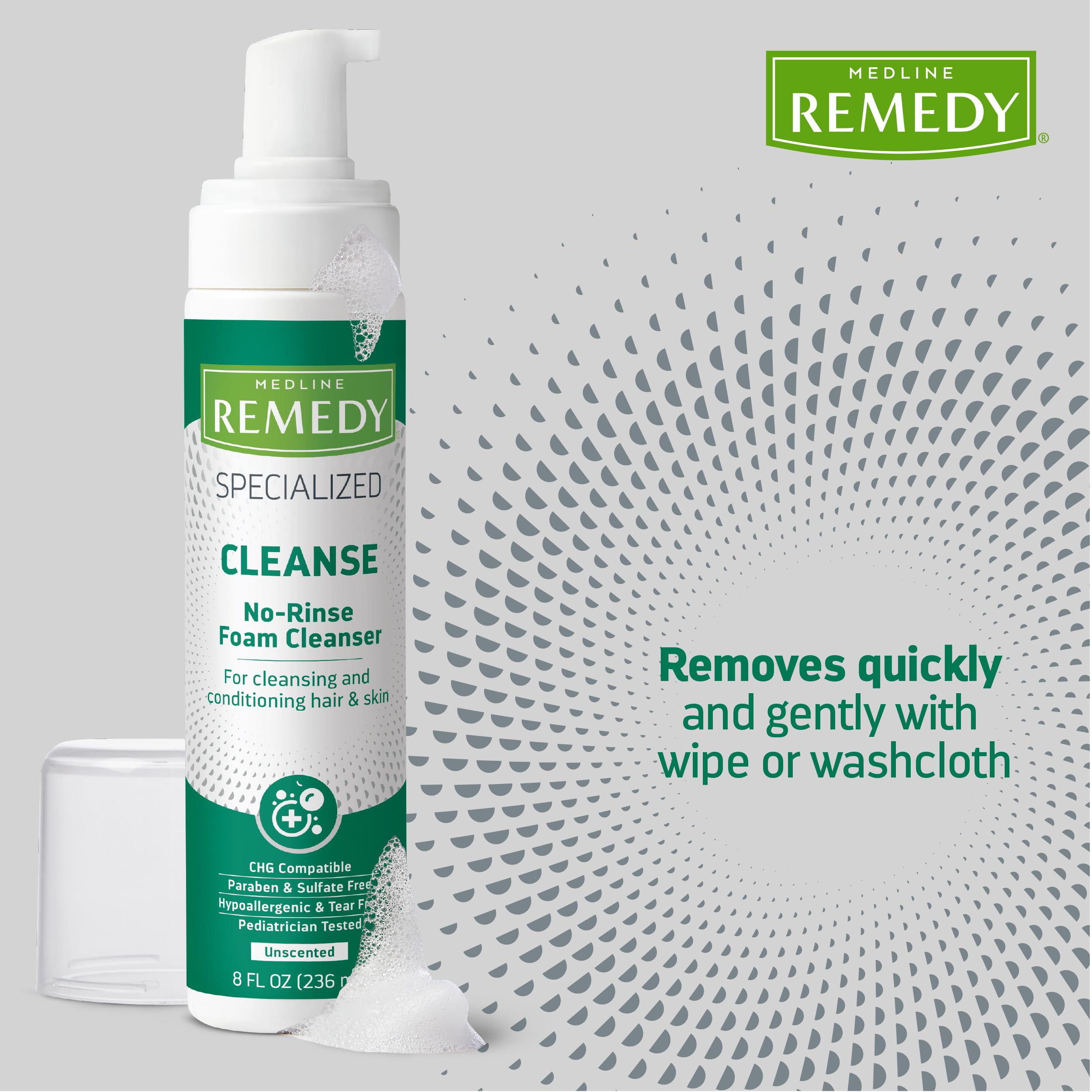 Medline Remedy bedside-care-use image shows an efficient, skin-friendly cleansing routine.