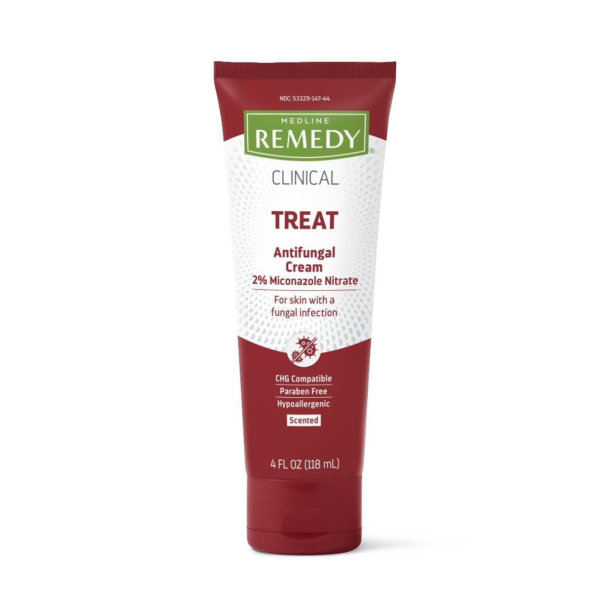 Medline Remedy Clinical Antifungal Cream tube relieves itching and irritation.