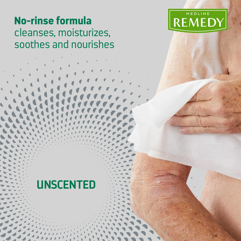 Medline Remedy foam closeup texture highlights gentle formula for sensitive skin.