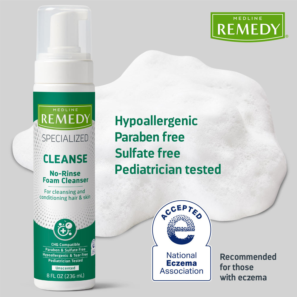 Medline Remedy packaging label highlights fragrance balance and additive-free formula.