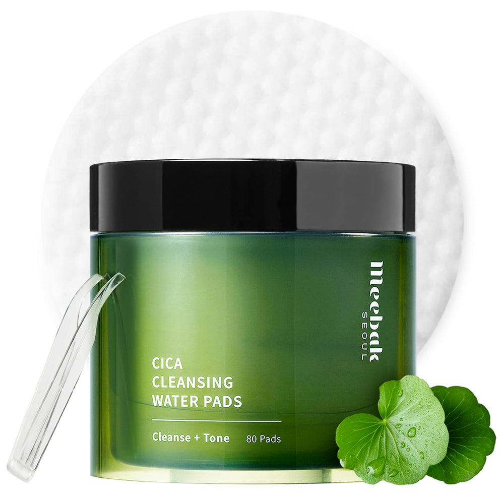 Meebak Cica Cleansing Water Pad for glass skin with gentle exfoliation