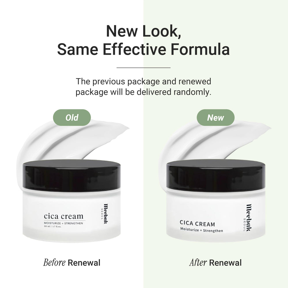 Meebak Cica Cream ingredients Niacinamide closeup showcasing barrier-supporting benefits.