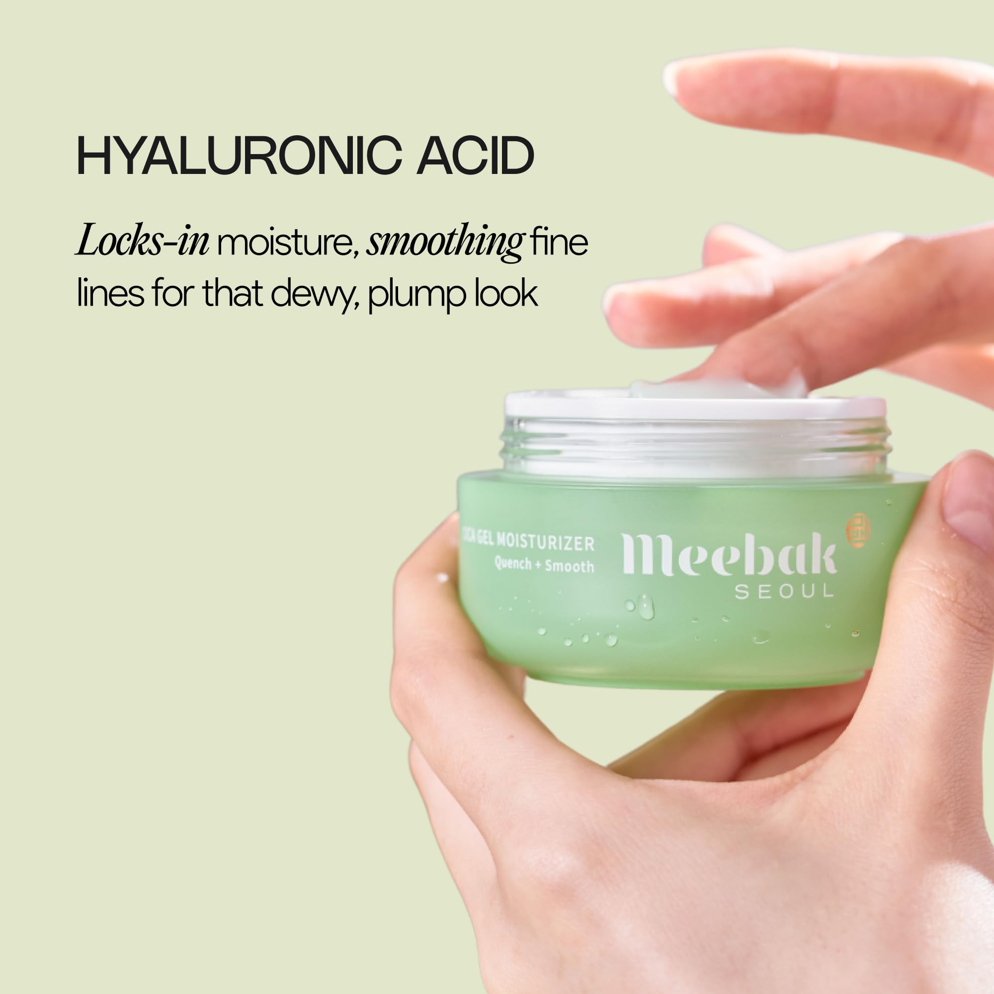 Meebak Cica Gel swatch on skin conveys cooling sensation during use