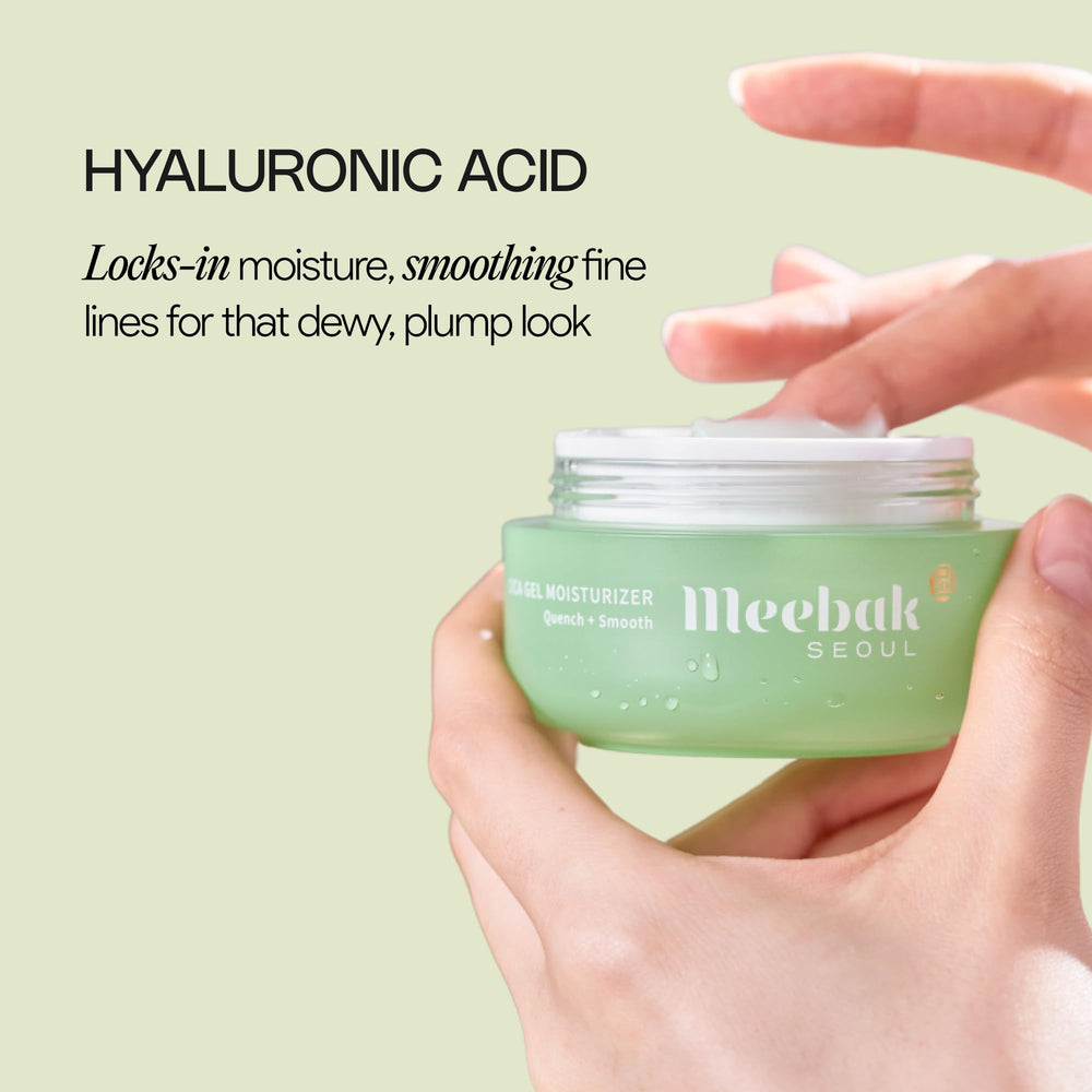 Meebak Cica Gel swatch on skin conveys cooling sensation during use