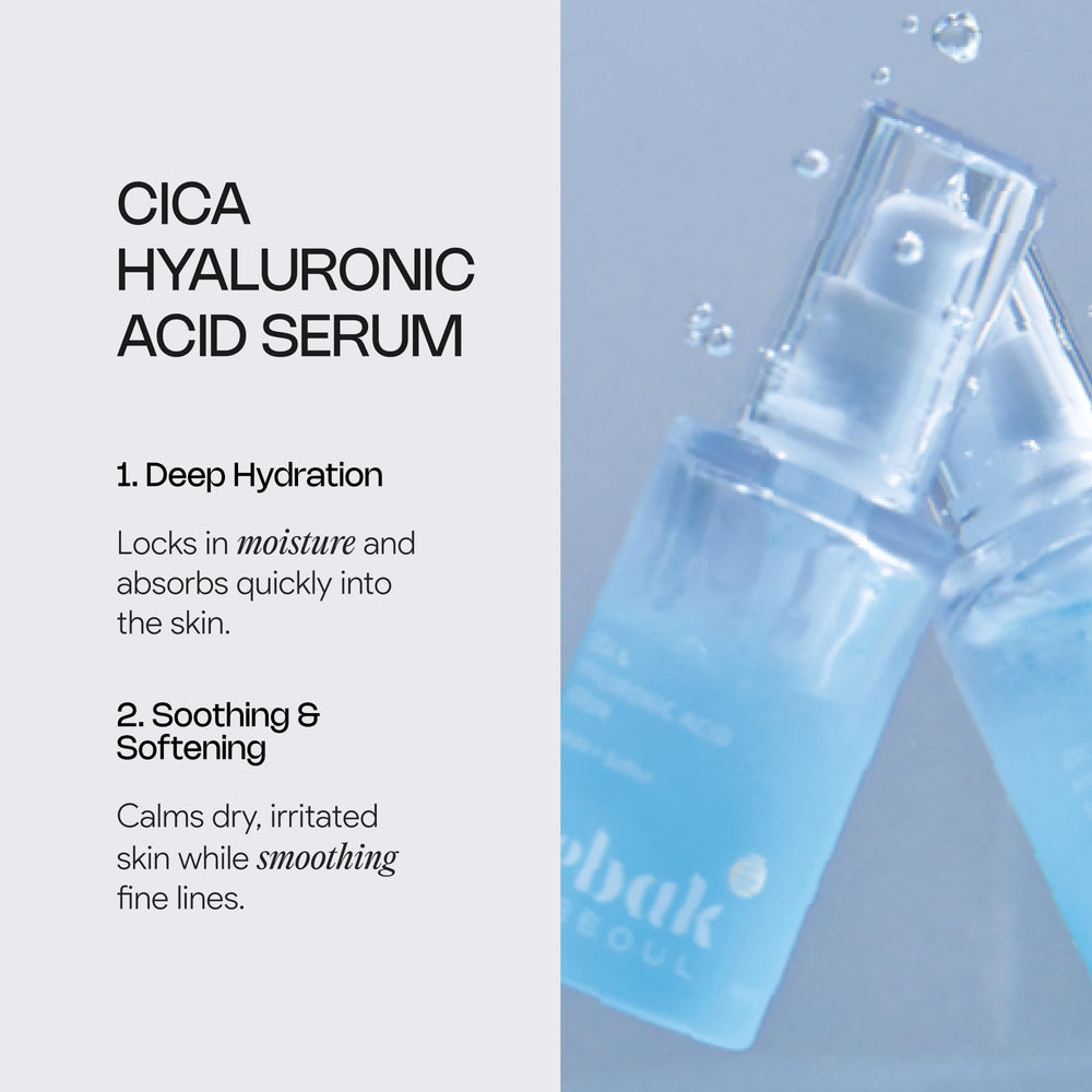 Meebak Hyaluronic Serum texture closeup highlighting silky, hydrating film for smooth skin