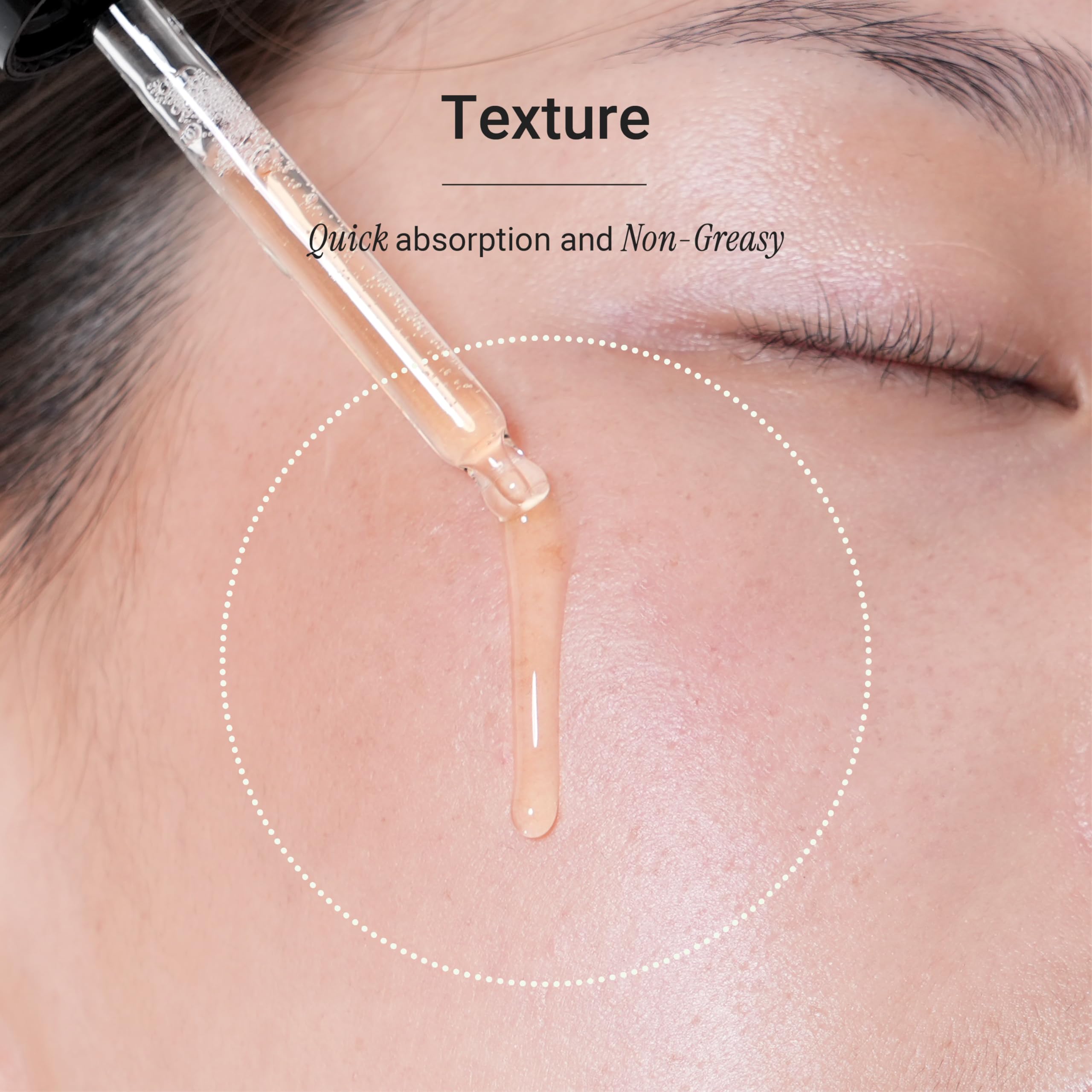Meebak Vitamin C Serum on skin during application highlights lightweight texture