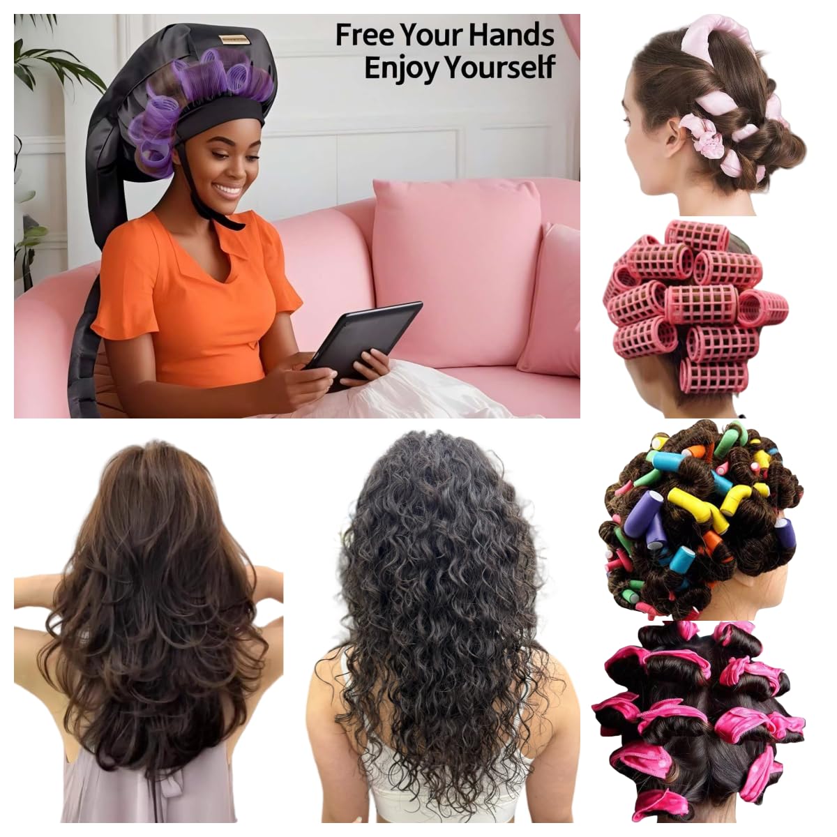 MEELUKYAYA bonnet travel-ready for hotel stays and on-the-go curls.
