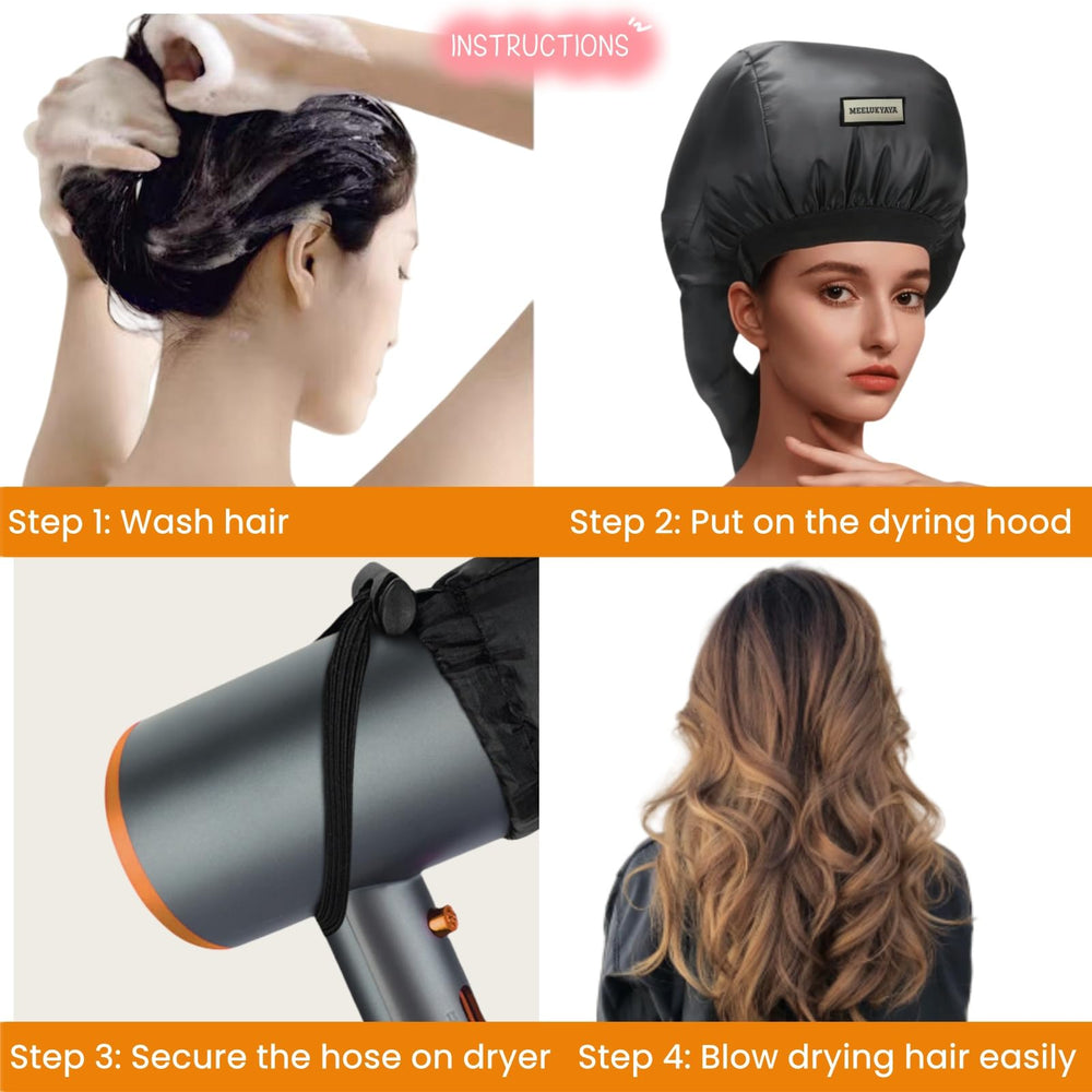 MEELUKYAYA bonnet dryer with storage bag for neat travel and quick packing