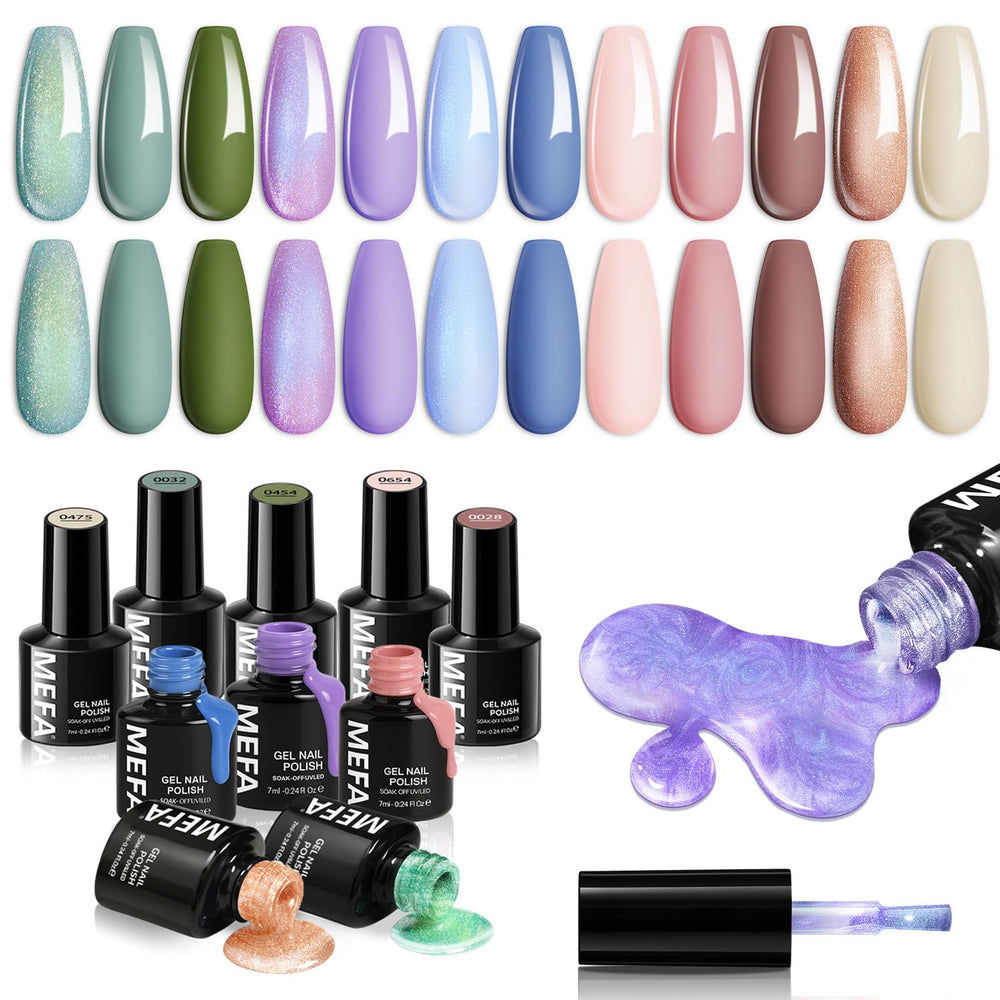MEFA 12 Colors Gel Nail Polish Set packaging signals a ready-to-gift at-home salon experience.