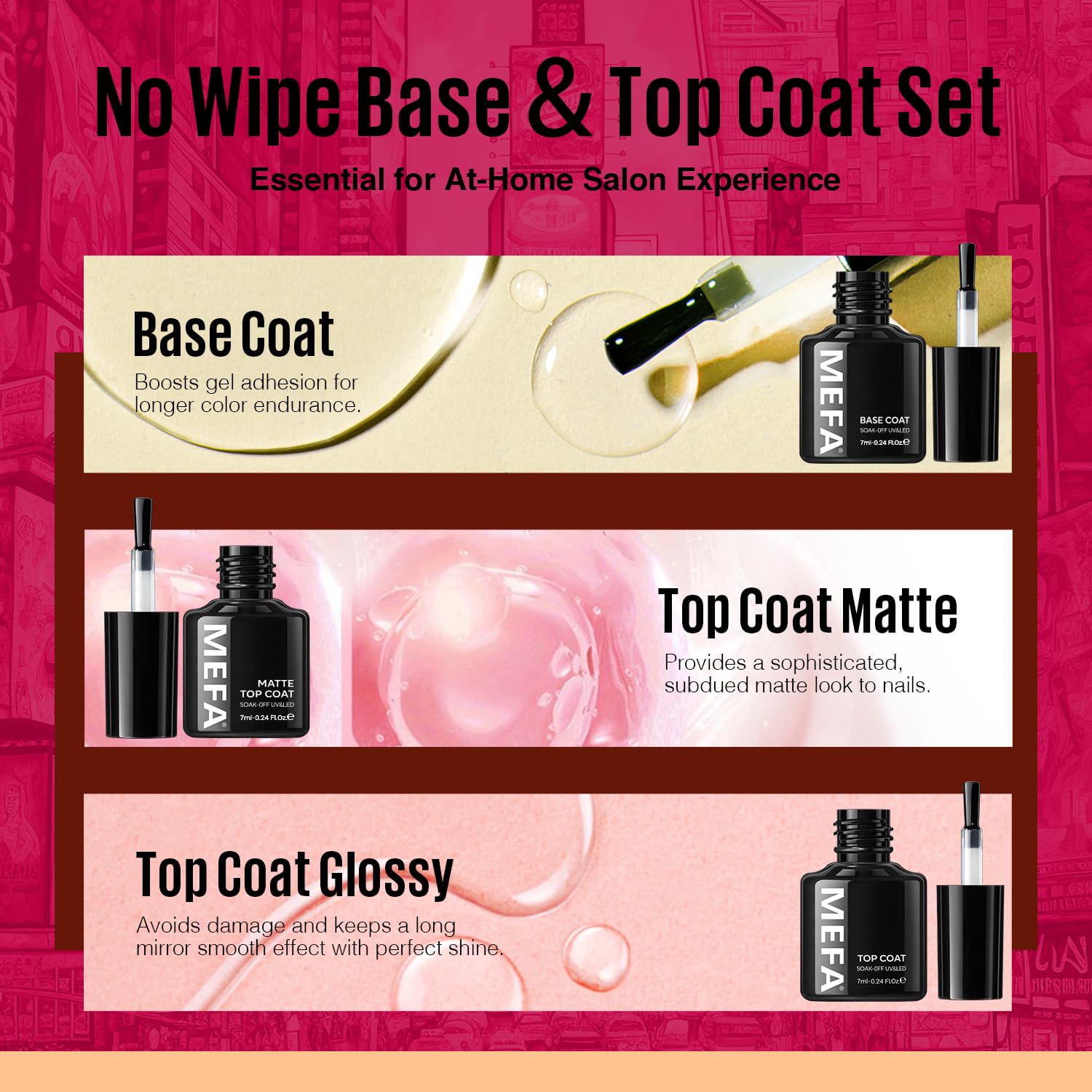 MEFA kit base and top coats enable salon-quality finish