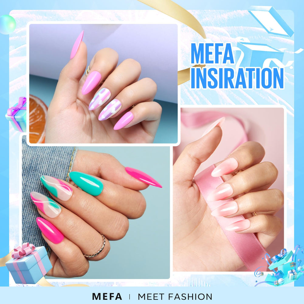 MEFA clear nail tips for natural-looking color placement