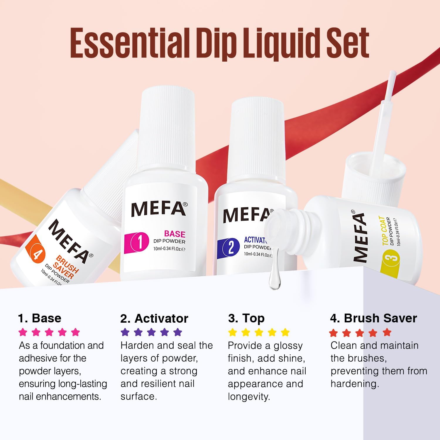 MEFA tools including nail brush and cuticle pusher for precise DIY art.