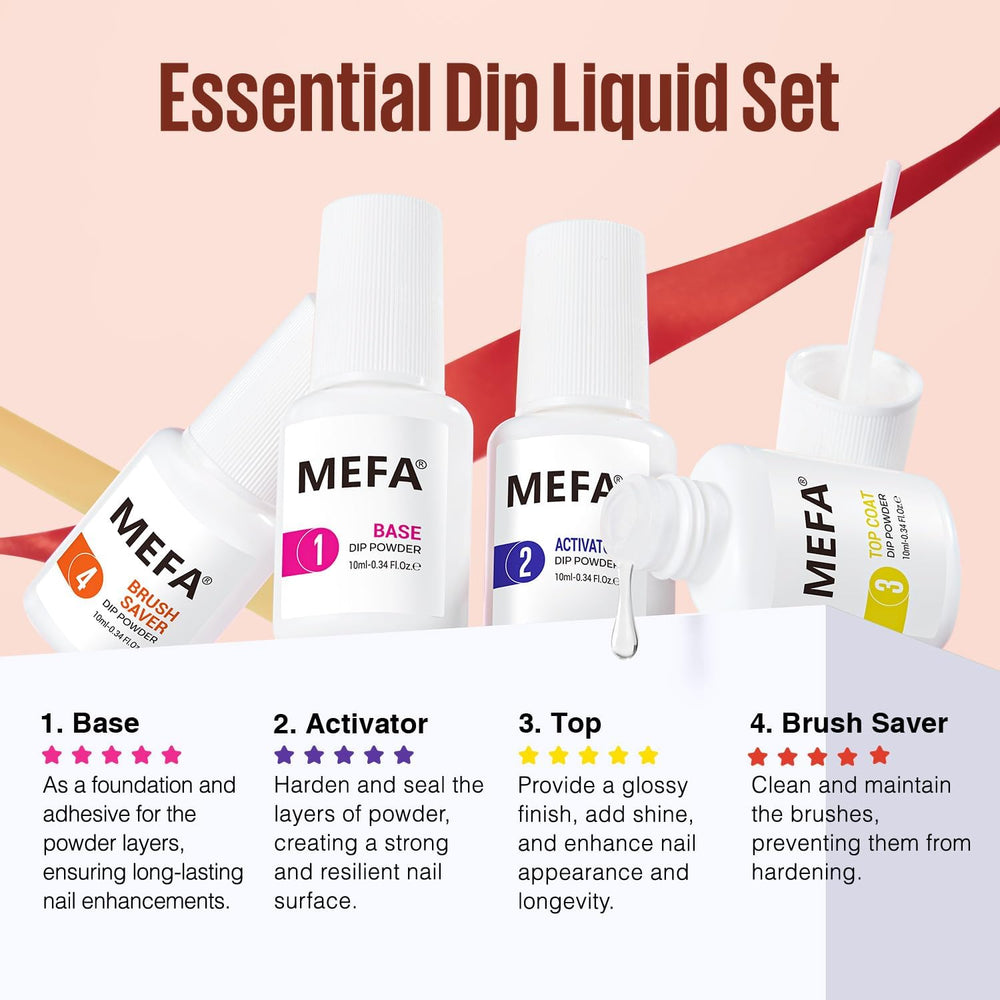 MEFA tools including nail brush and cuticle pusher for precise DIY art.