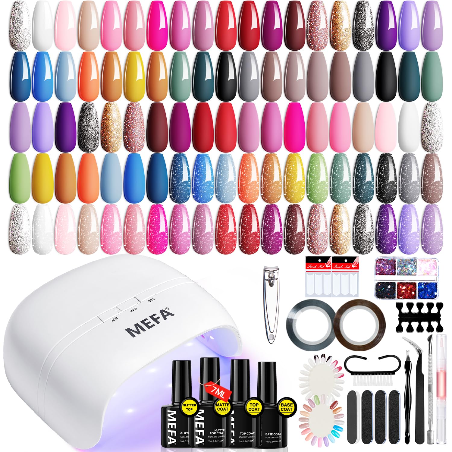 MEFA gel nail polish kit with UV light for at-home salon looks