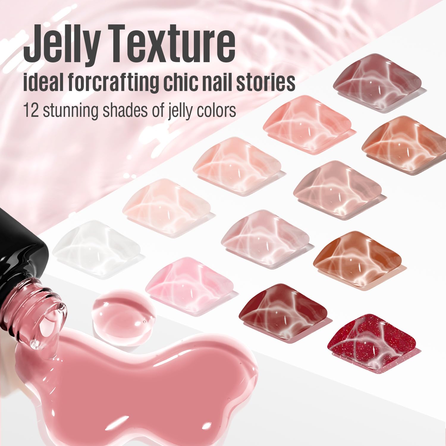 MEFA jelly gel milky white shade swatch for clean, understated nails.