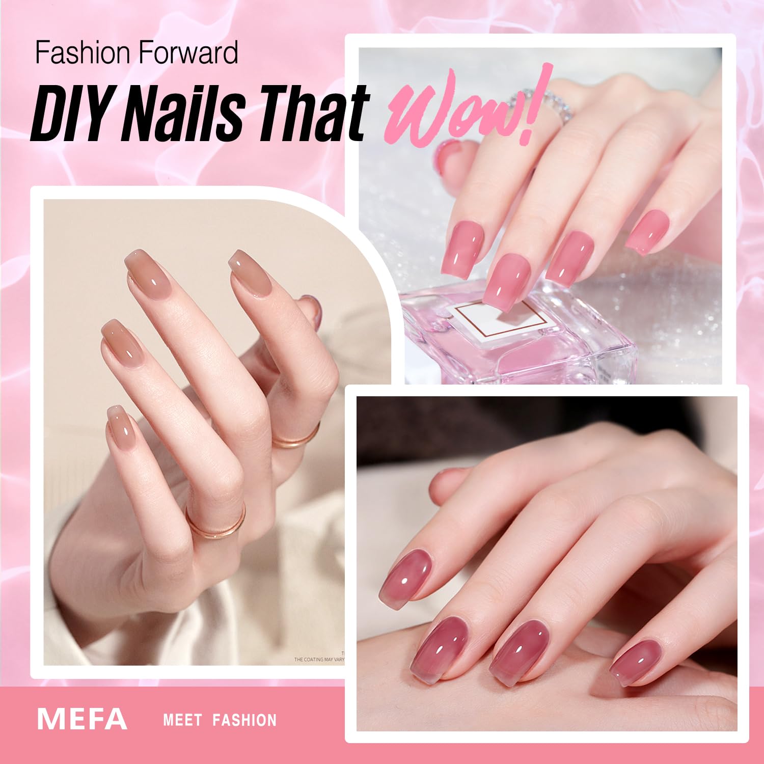MEFA Jelly Gel Nail Polish Set color palette displays 12 versatile shades for all-season nail art.