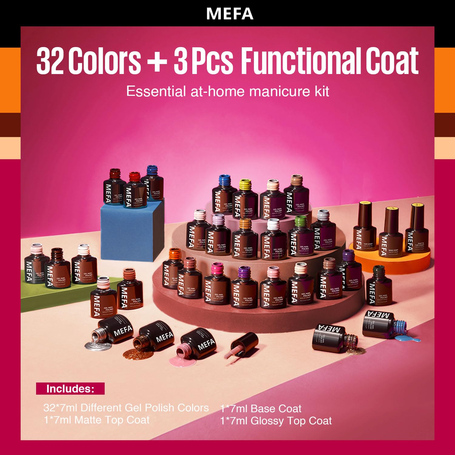 MEFA lamp cures gel in 30-90 seconds for quick sessions