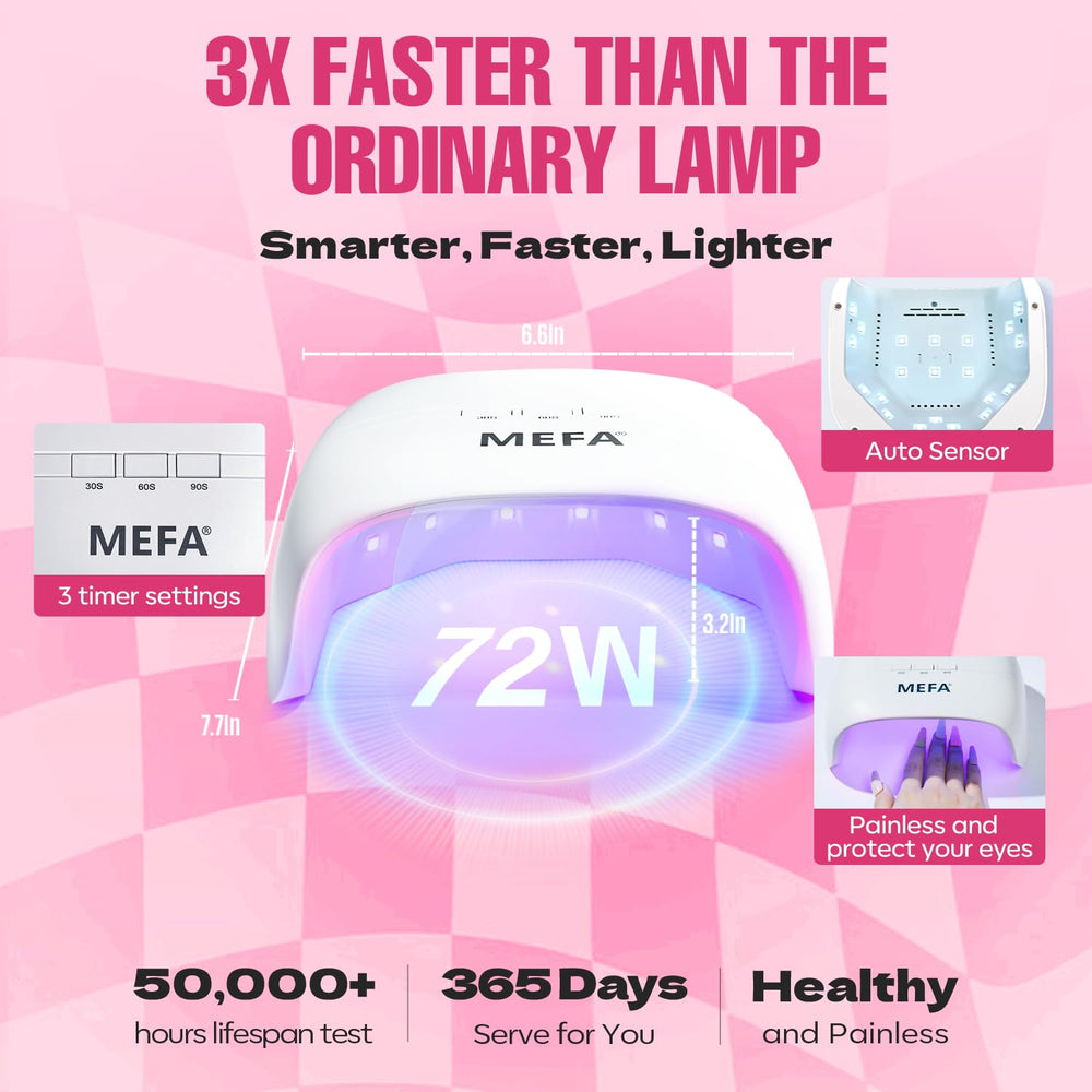 MEFA UV LED Lamp speeds curing with dual-wavelength tech for efficient nails