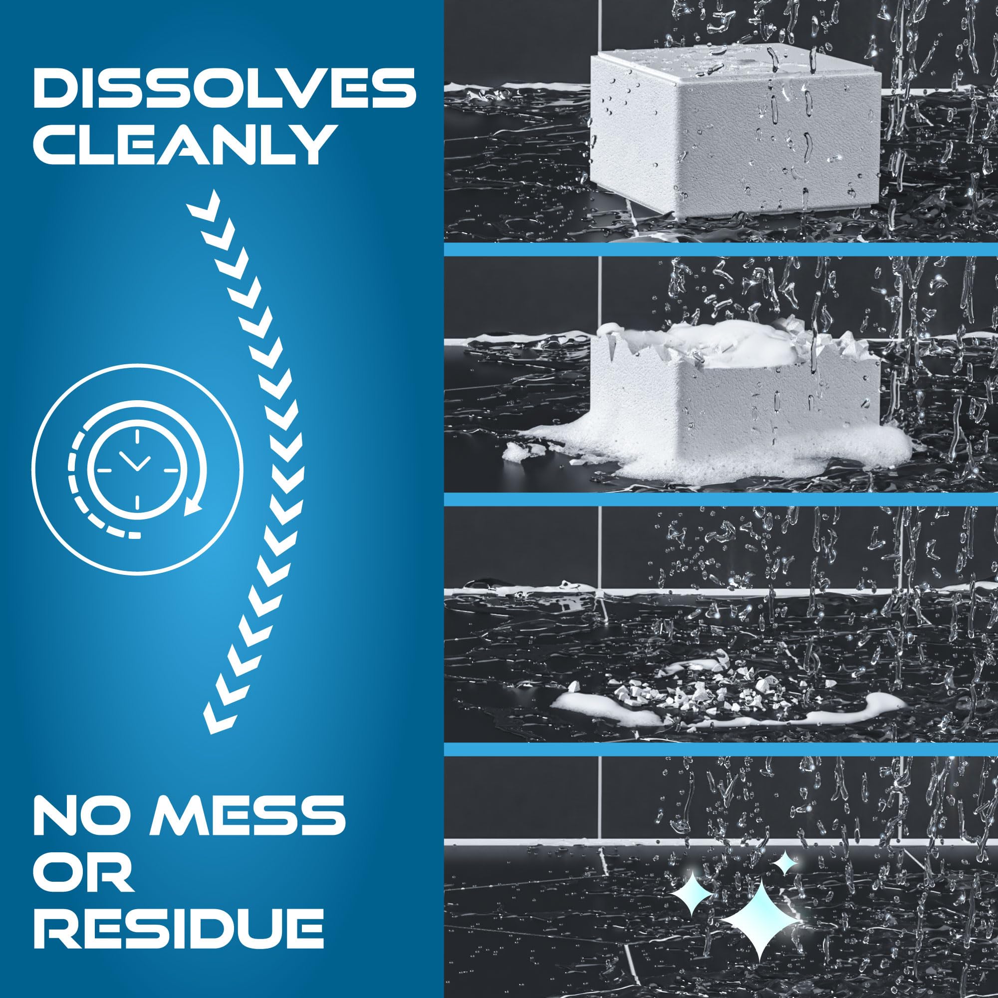 Mefitex shower steamer men eucalyptus dissolving action releases scent quickly.