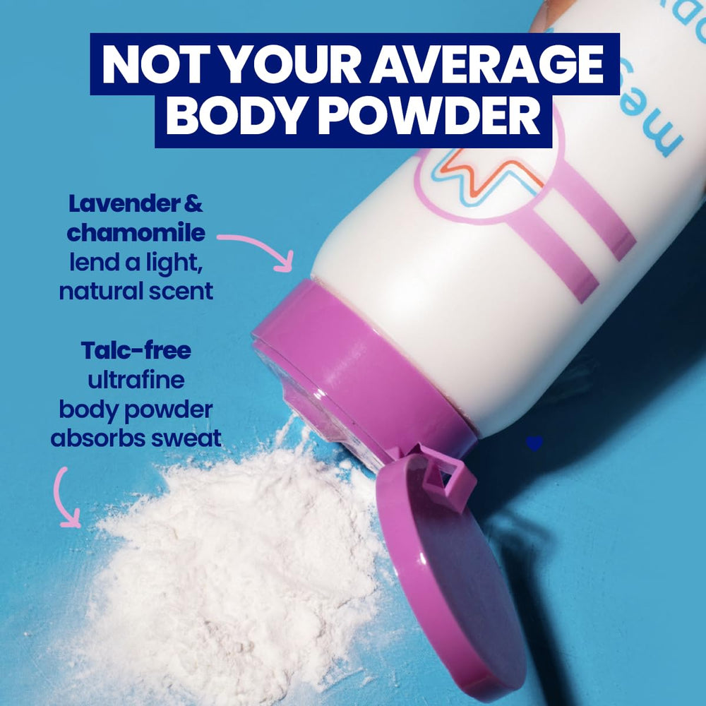Megababe Body Dust shake-top applicator demonstrating easy all-over application