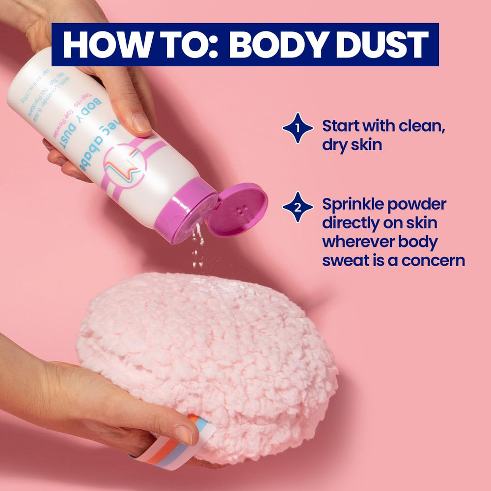 Megababe Body Dust on skin for velvety smooth finish without irritation