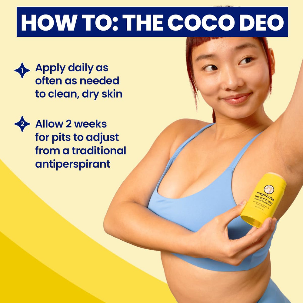 Megababe Coco Deo dermatologist-approved formula with safe ingredients.