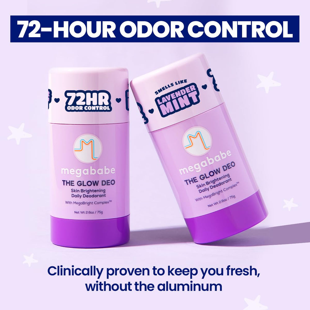 Megababe Glow Deo 72-hour odor control with plant-based actives