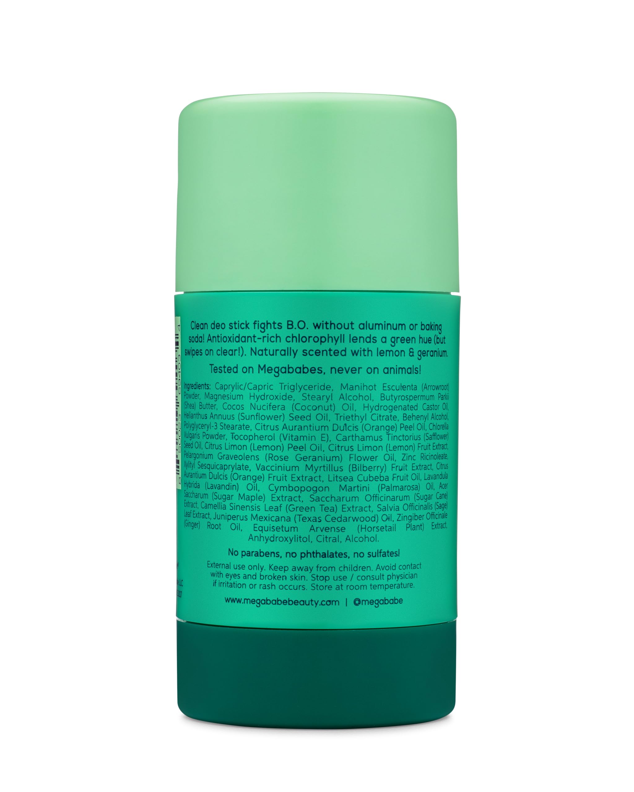 Megababe Daily Deodorant Green Deo aluminum-free and paraben-free packaging