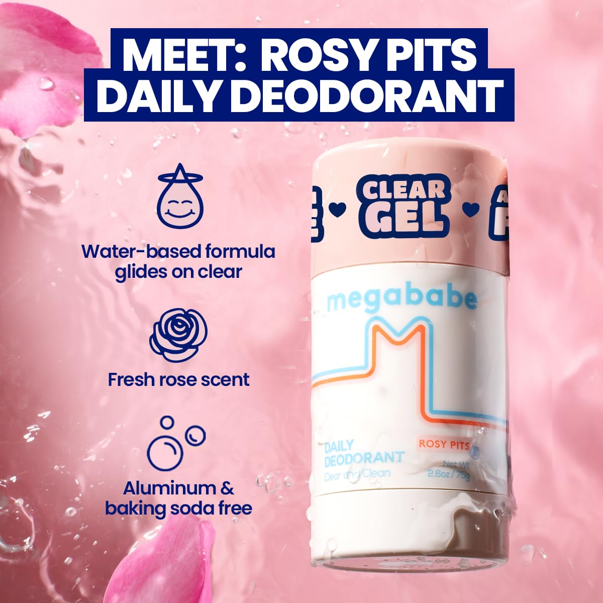 Megababe Rosy Pits deodorant applying smoothly on skin