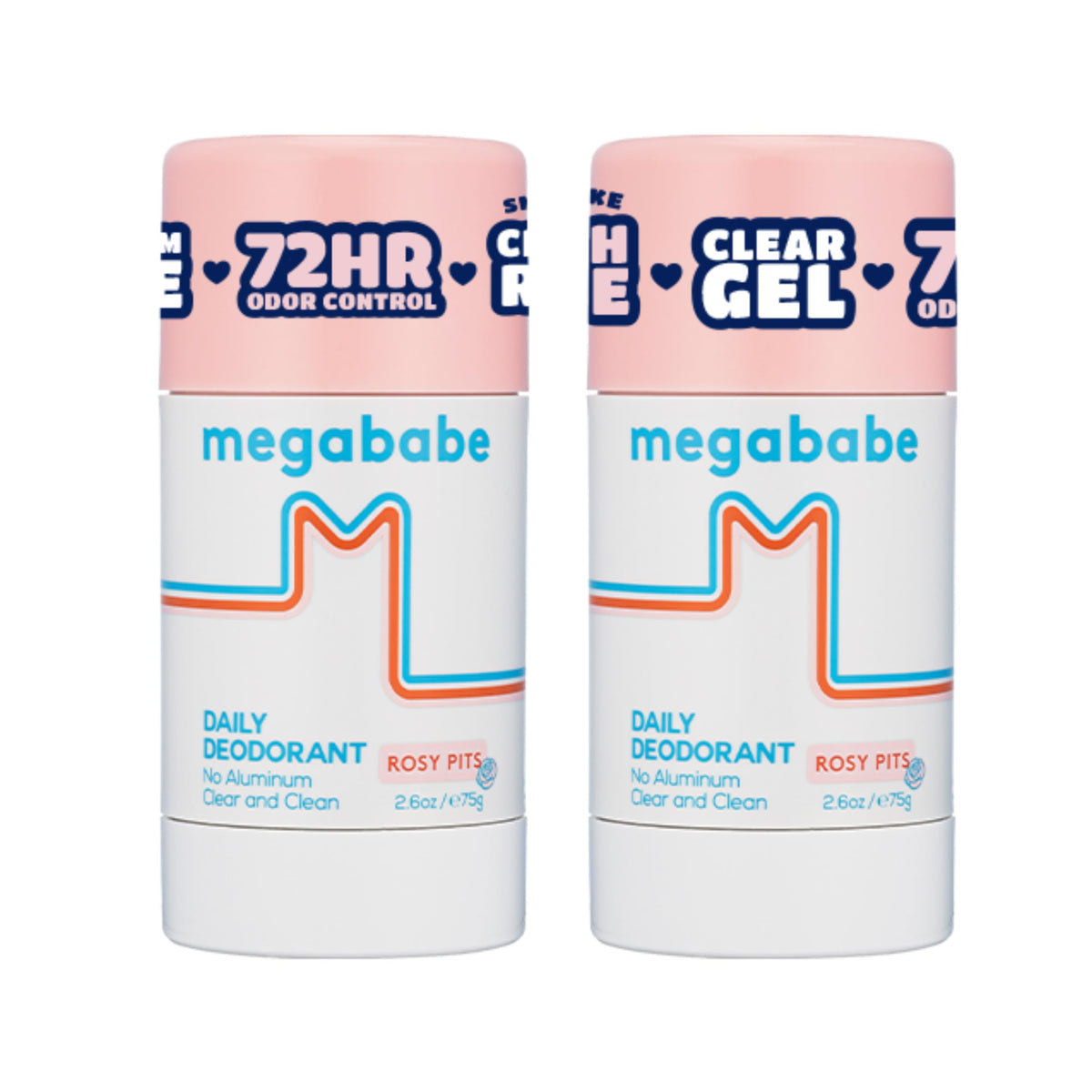 Megababe Daily Deodorant Rosy Pits bottle showing aluminum-free odor protection