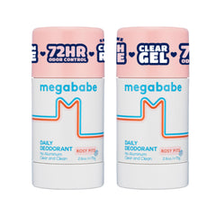 Megababe Daily Deodorant Rosy Pits bottle showing aluminum-free odor protection