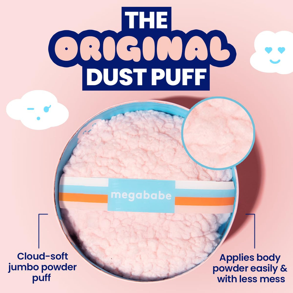 Megababe Dust Puff held by hand for precise application