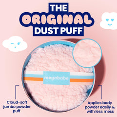 Megababe Dust Puff held by hand for precise application