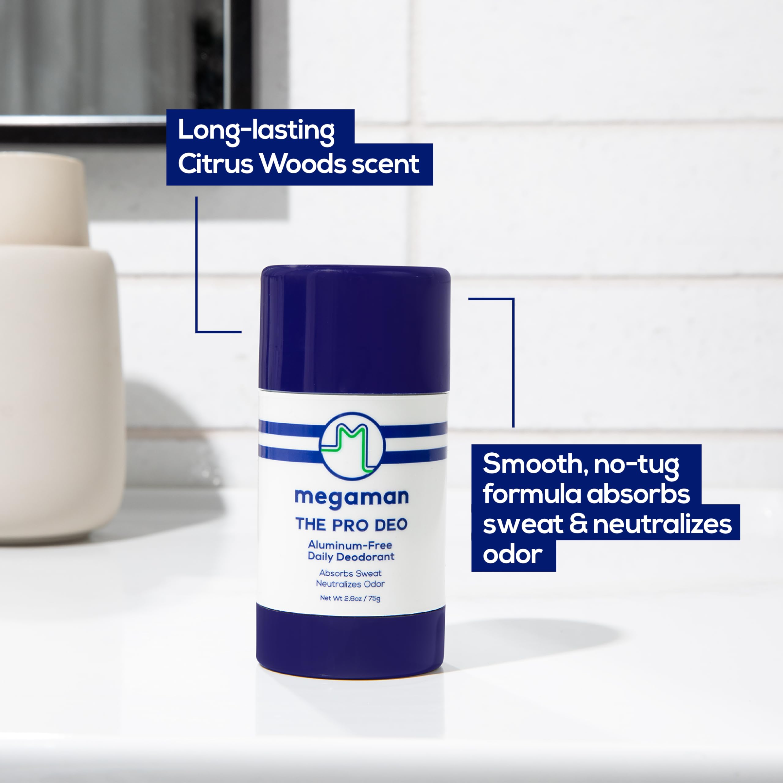 Megababe Megaman Pro Deo no-tug-application demonstrates easy swipe on skin
