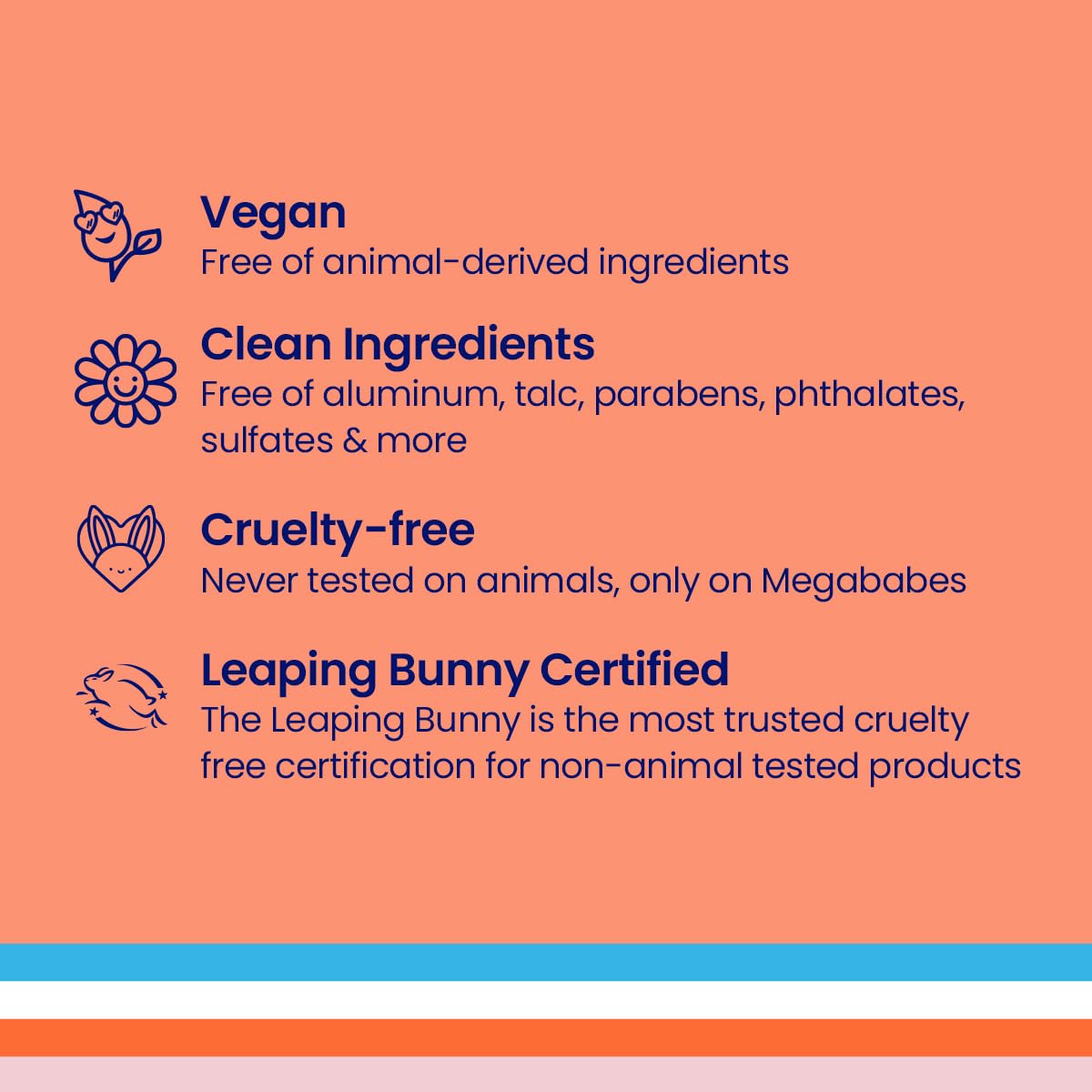 Megababe Peachy Deo dermatologist-approved seal signals suitability for sensitive skin.