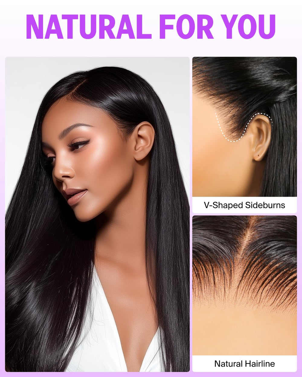 Megalook Hair 13x6 glueless wig adjustable drawstring fit.