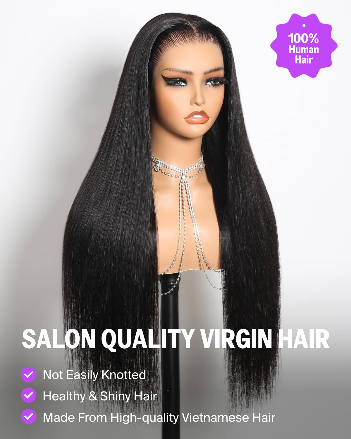 Megalook Hair 13x6 glueless wig ear-to-ear lace detail for seamless blend.