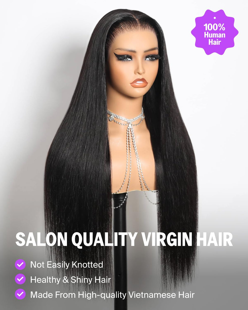 Megalook Hair 13x6 glueless wig ear-to-ear lace detail for seamless blend.