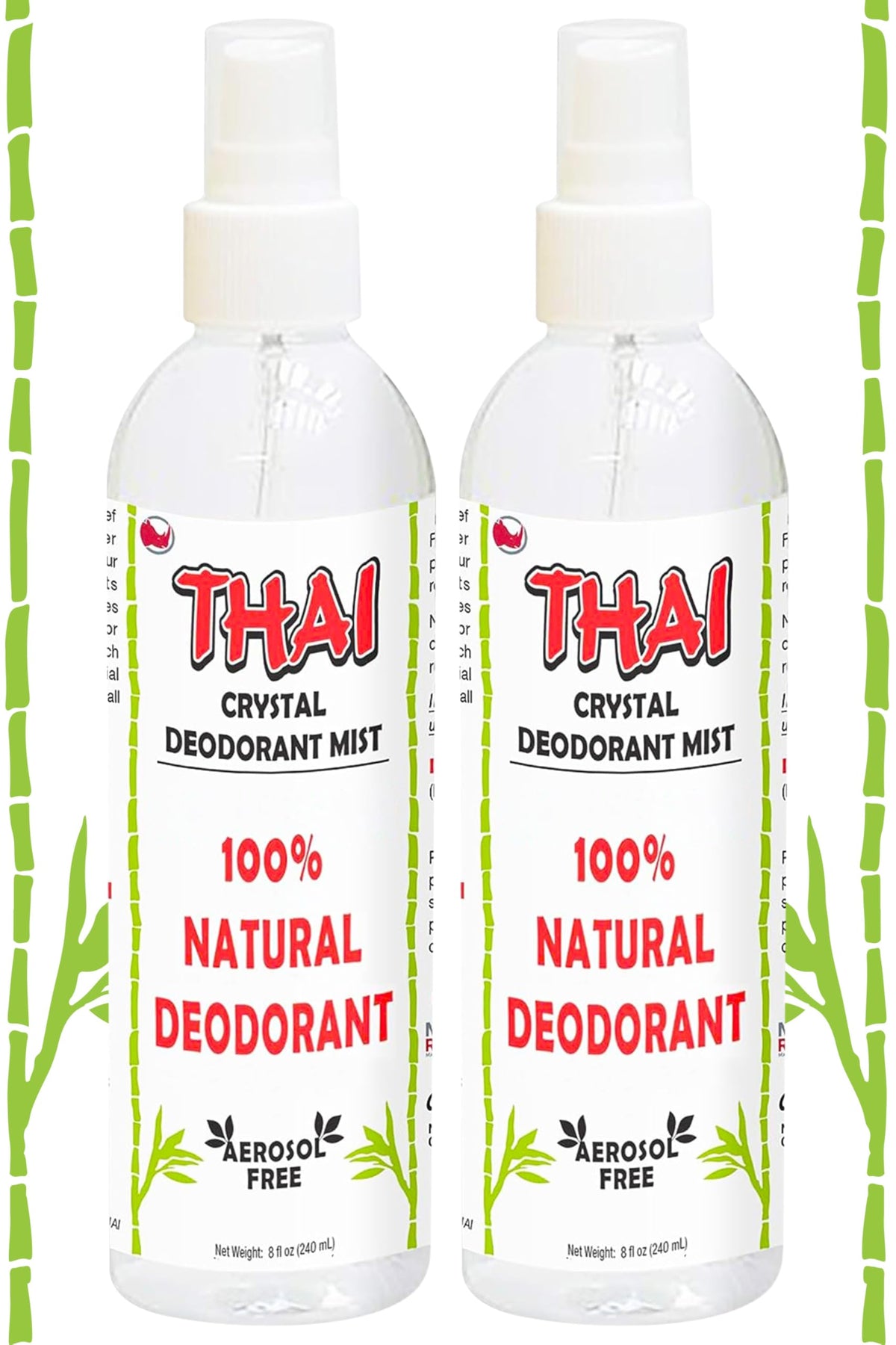 MegaRhino Thai deodorant spray bottle shows aluminum-free odor control for all-day freshness