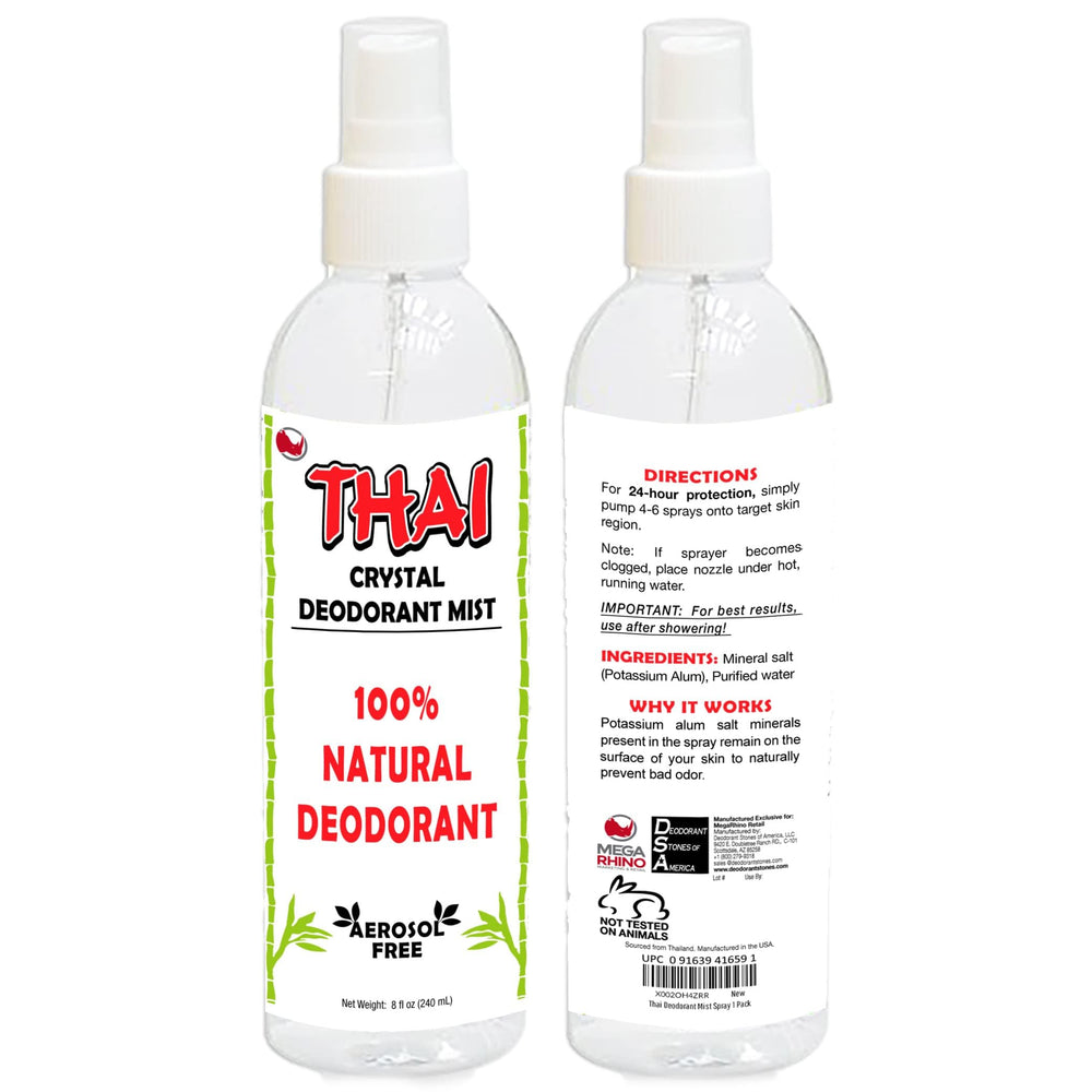 MegaRhino Thai deodorant spray fabric-safe, non-staining for clothes