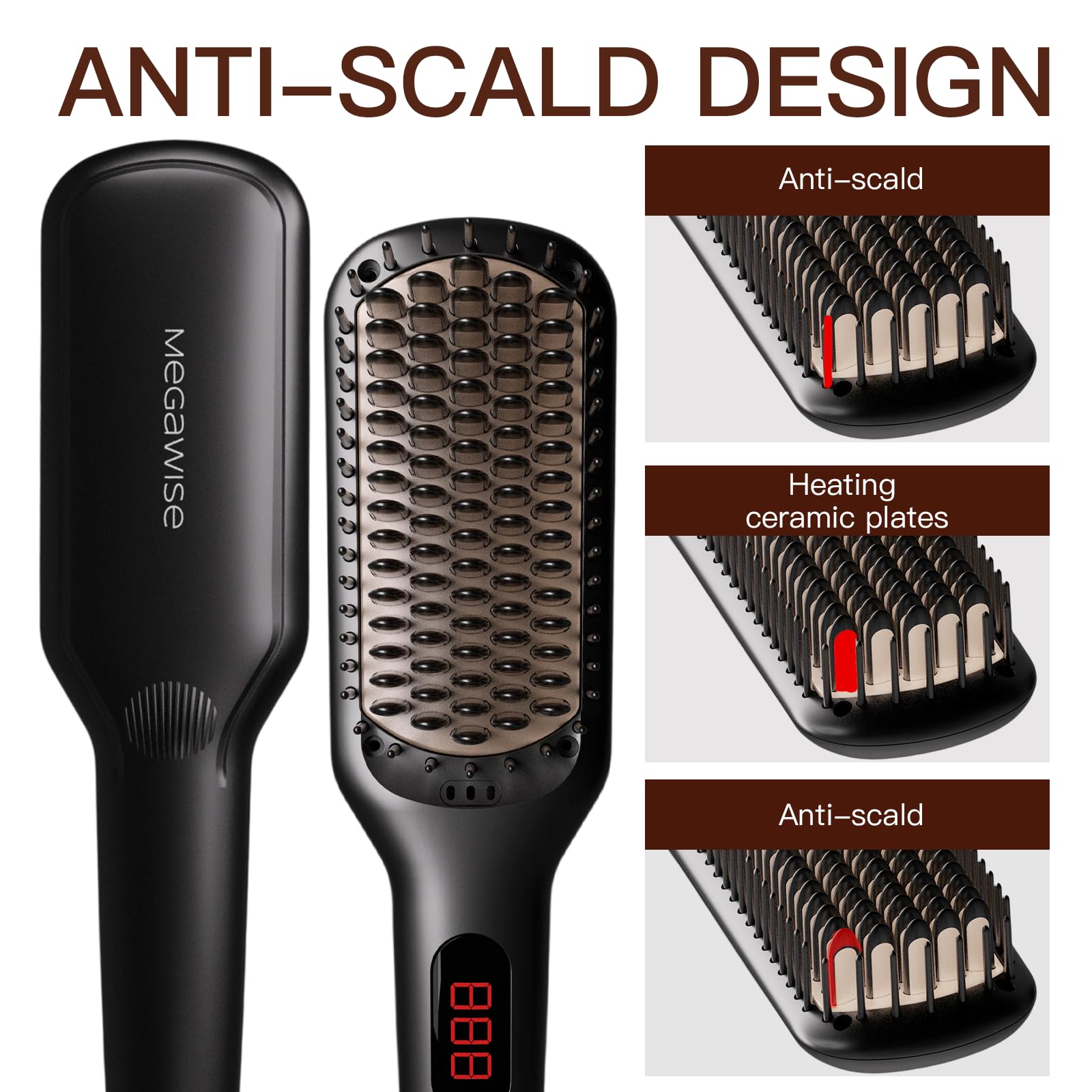 MEGAWISE Pro auto-off feature shown to help safe, worry-free styling sessions.