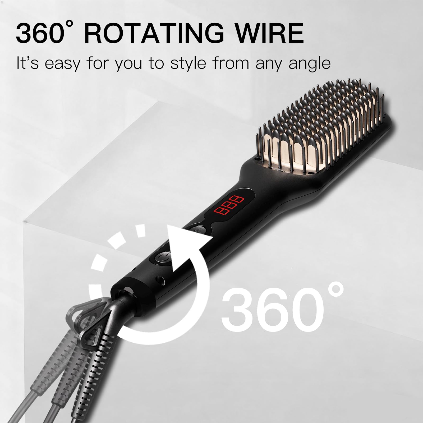 MEGAWISE Pro ceramic ionic brush heat unit close-up highlights dual heating elements for fast styling.