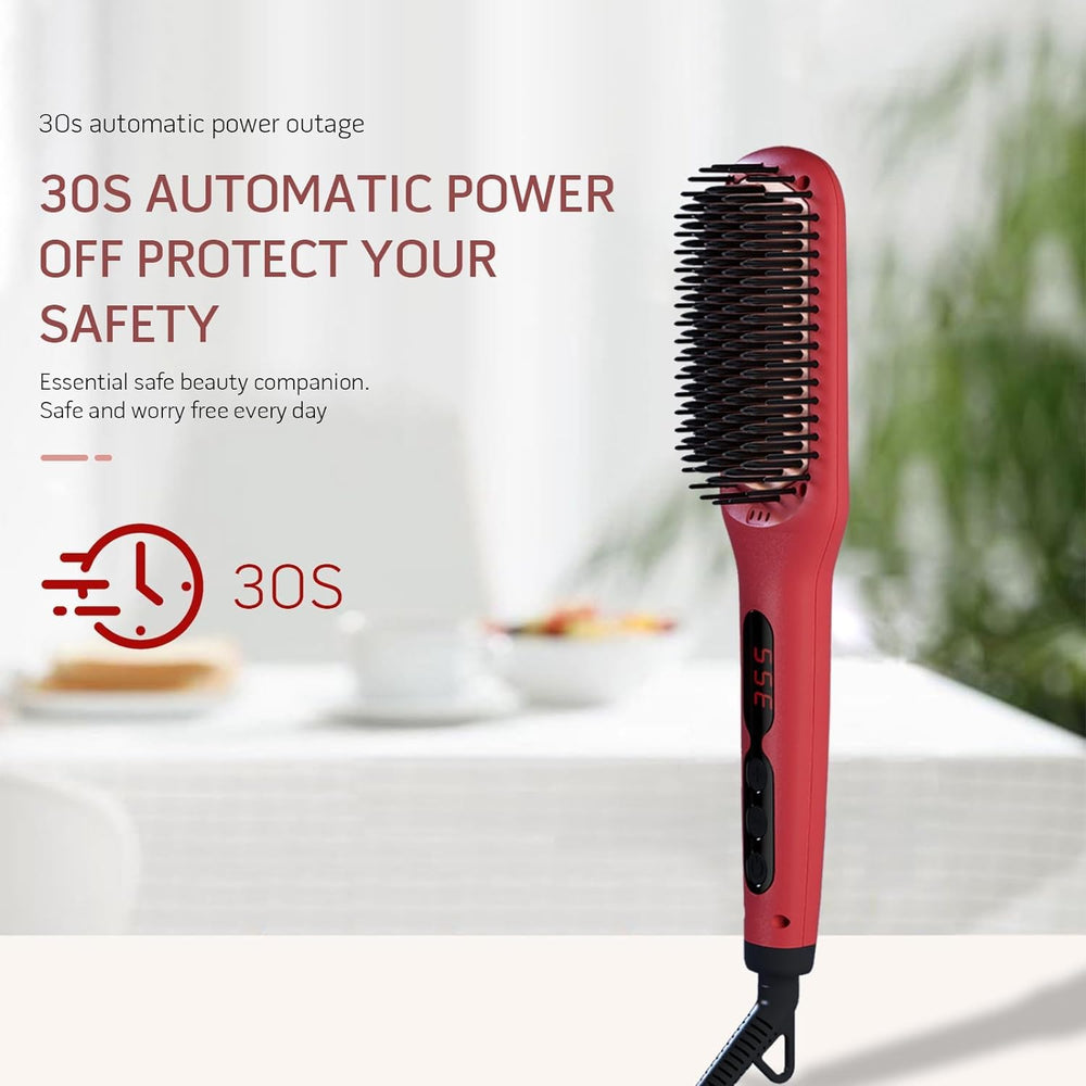 MEGAWISE Pro Ceramic Ionic Hair Straightener Brush rotatable cord for flexible use.