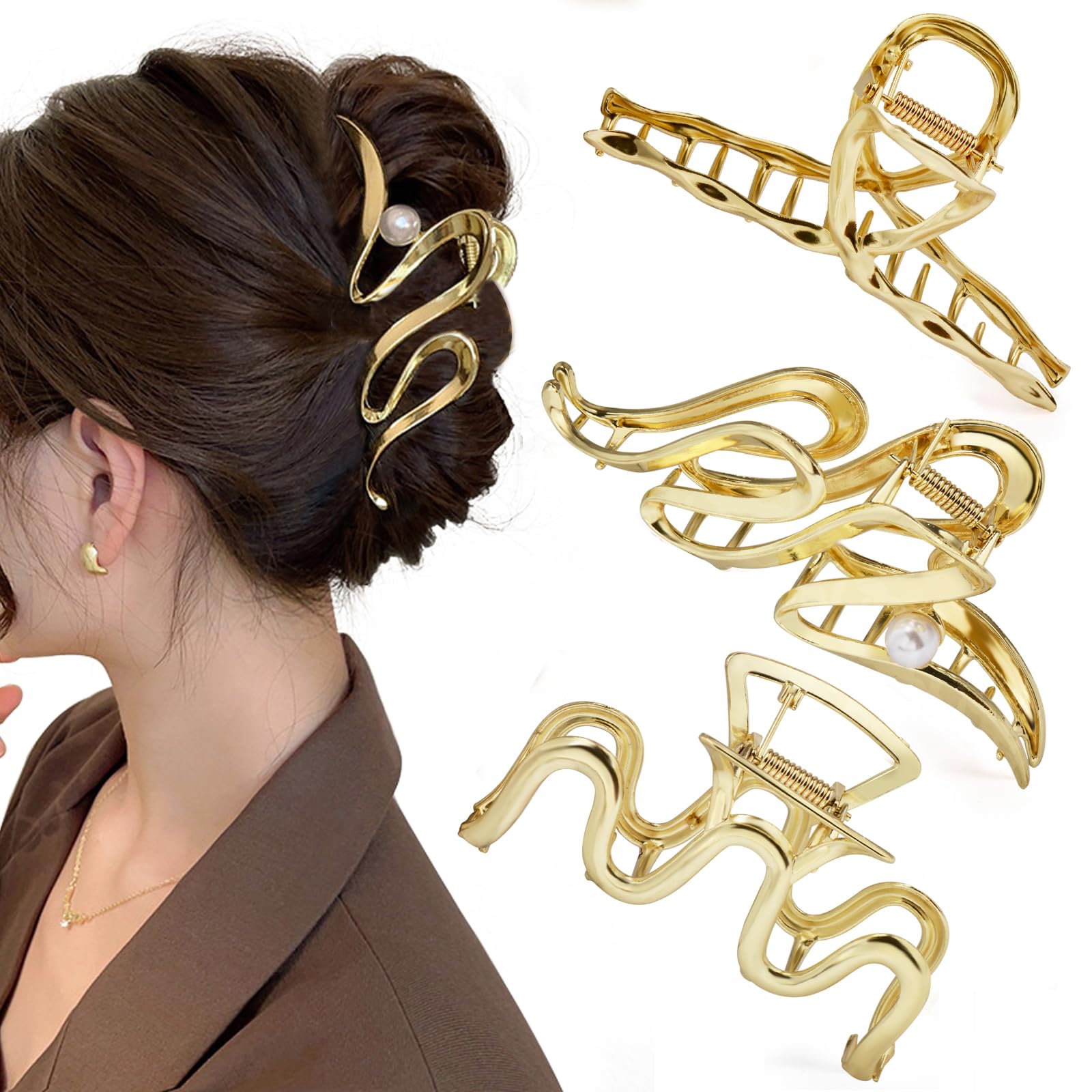 Mehayi metal large hair claw clip grips thick hair securely for everyday wear.