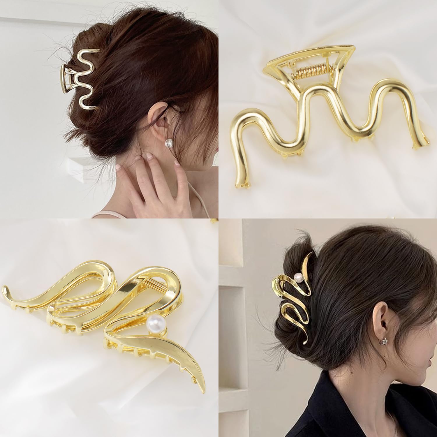 Mehayi metal large hair claw clip in action holding thick hair during activity.