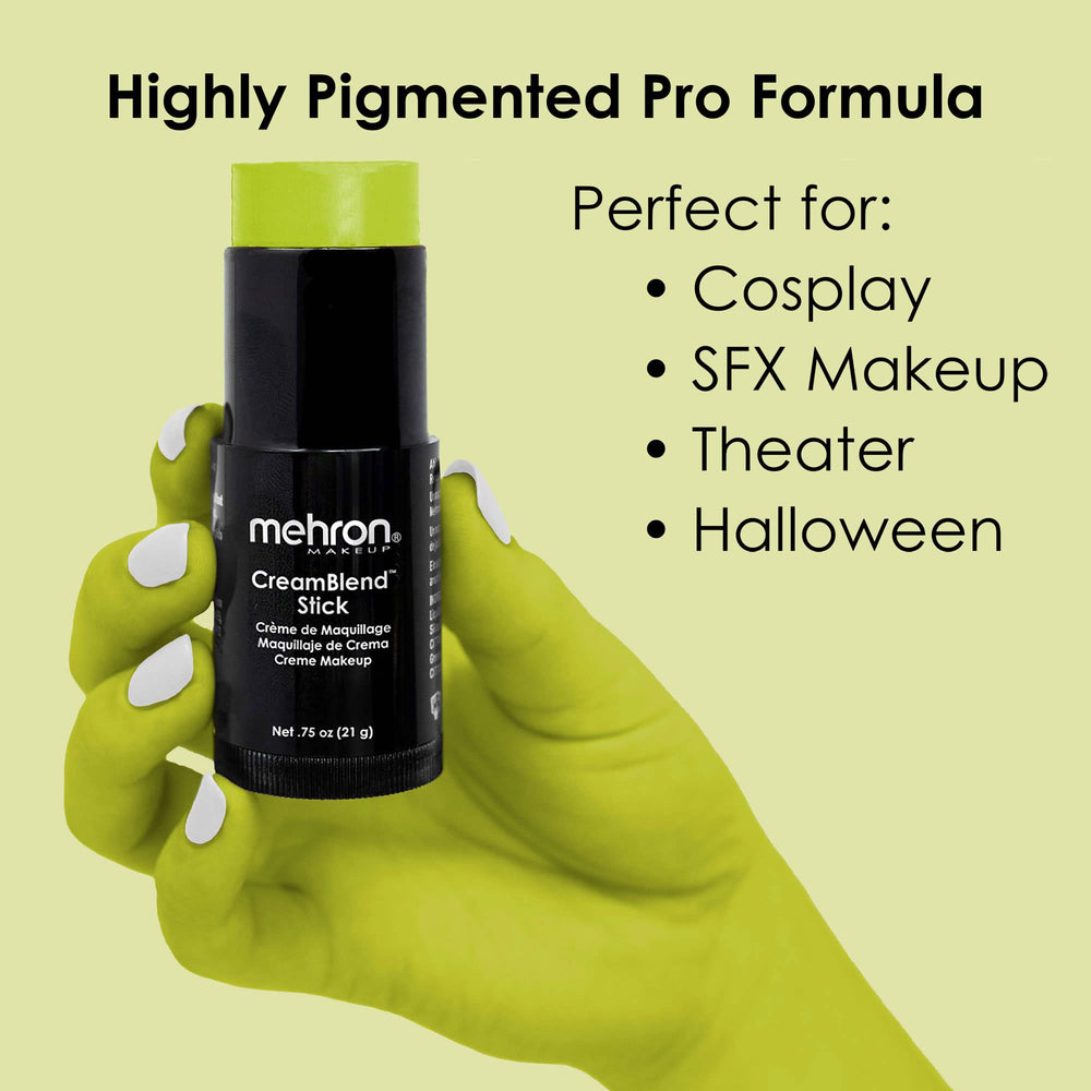 Mehron CreamBlend Stick body paint close-up for rich coverage