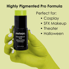 Mehron CreamBlend Stick body paint close-up for rich coverage