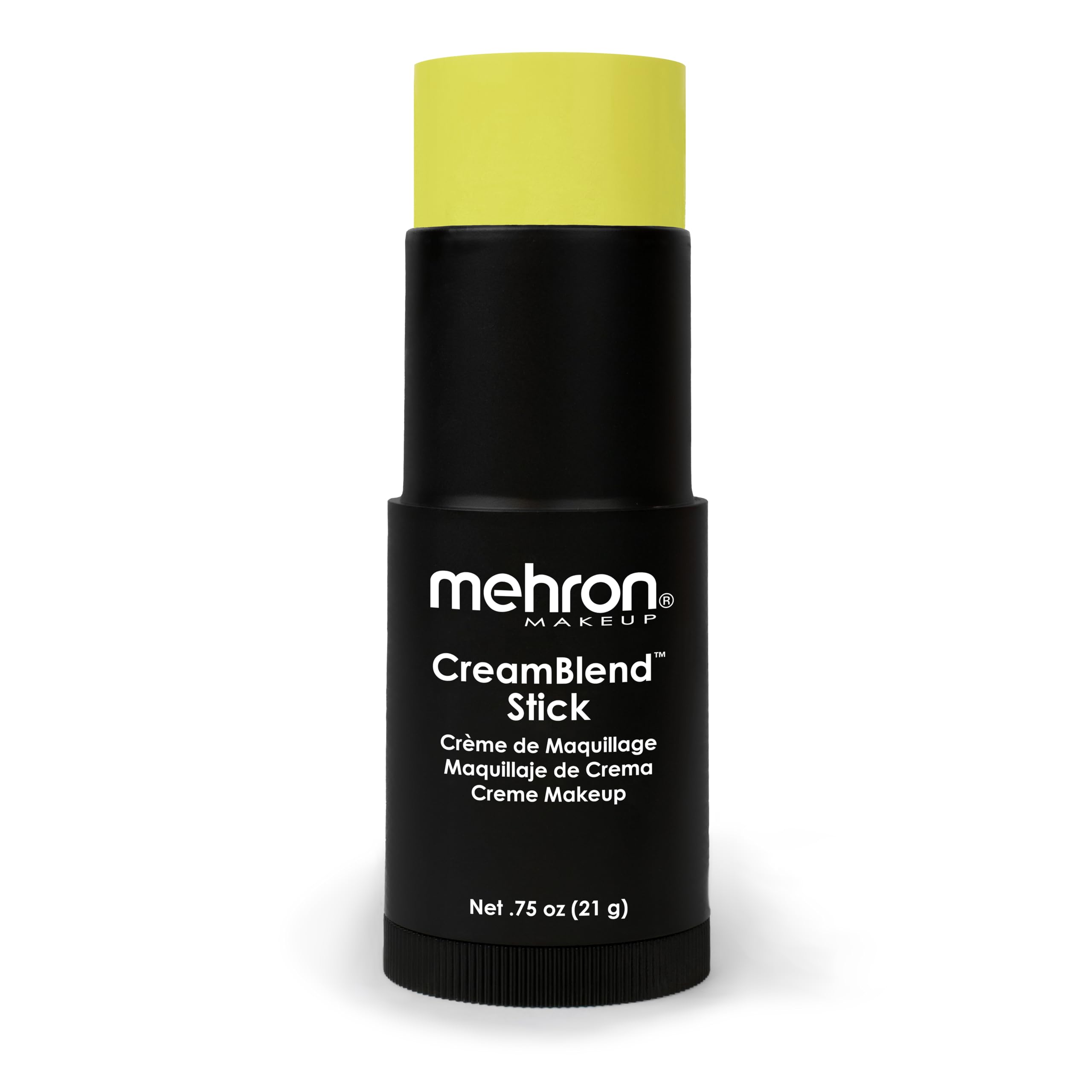 Mehron CreamBlend Stick Ogre Green swatch shows bold, blendable color for stage makeup